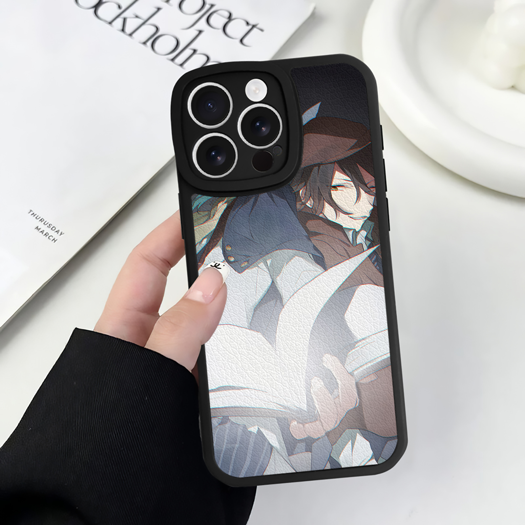 （画像用） 文豪ストレイドッグス Bungo Stray Dogs 【iPhone 16シリーズ対応】シリコンスマホケース（レザー調） 材質：シリコン